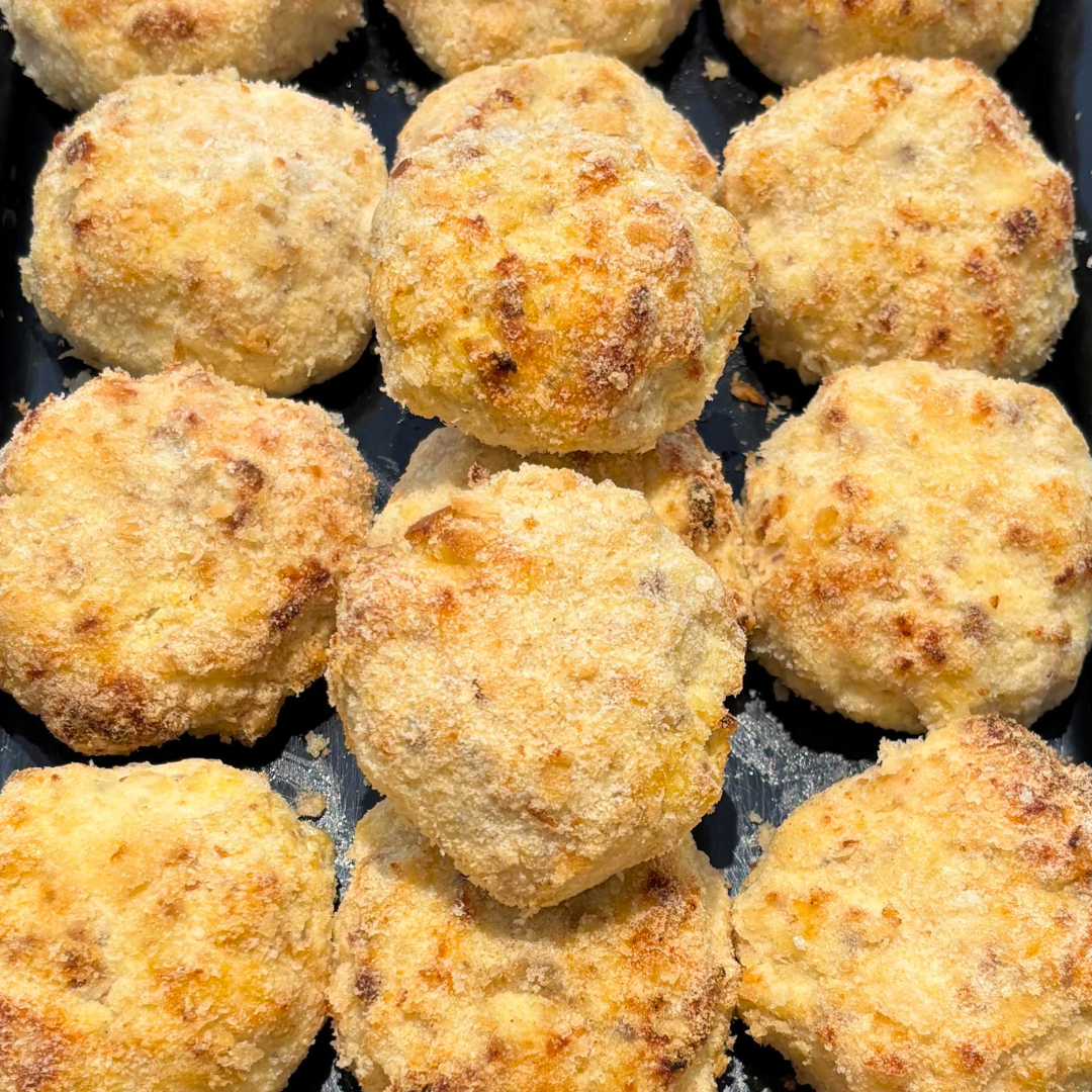 Polpette di pollo e ricotta al forno, dorate e croccanti